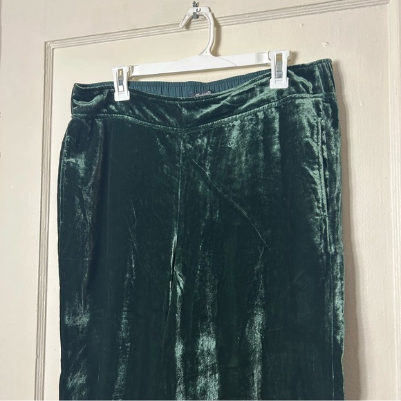 Madewell huston green velvet pull on crop pants womens XL wide leg - Picture 3 of 8